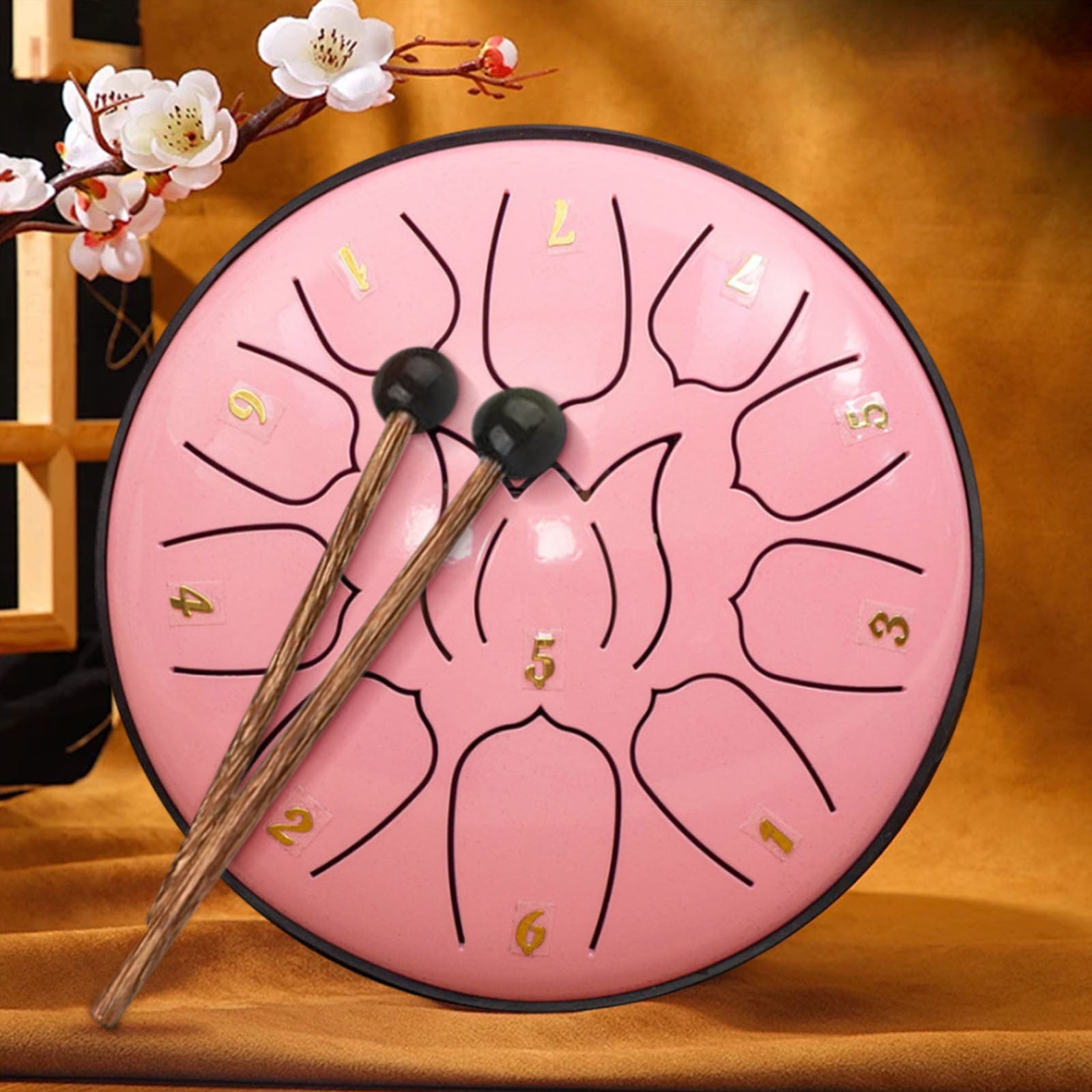 Uutvmp Rain Drum for Outside 11 Notes 6 Inch Rain Drum for Garden, Steel Tongue Drum Rain Chime, Chakra Drum for Rain, Outdoor Handpan Drum, Steel tongue drum, Rain Drums