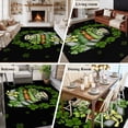 thumbnail image 5 of Area Rug for Living Room, St Patrick's Day Non-Slip Indoor Large Carpet for Bedroom/Dining Room, Shamrock Leaf Coffee Cups Books Dark Green Washable Low-Profile Rectangle Floor Runner Rugs - 5 x 7 Ft, 5 of 8