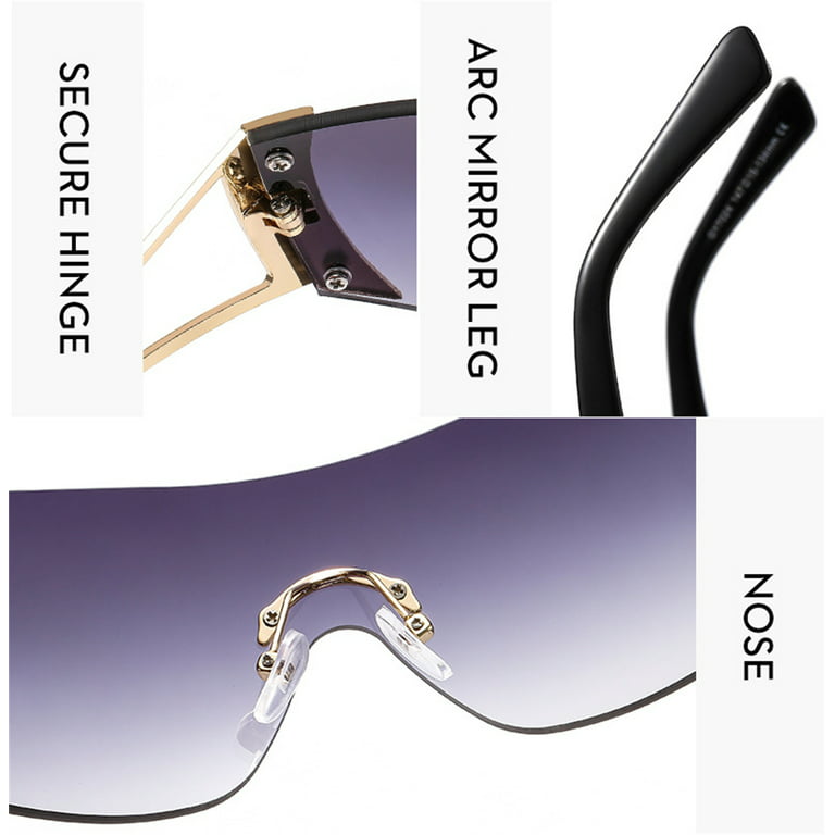FashionMio Rimless Y2K Sunglasses