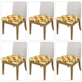thumbnail image 2 of Fuzoiu Modern Elegant Sunflower Print Square Cushion Cover,Couch Cushion Covers, Stretch Seat Slipcover for Dining Chairs, Banquets, and Home Decor-Six Piece, 2 of 7