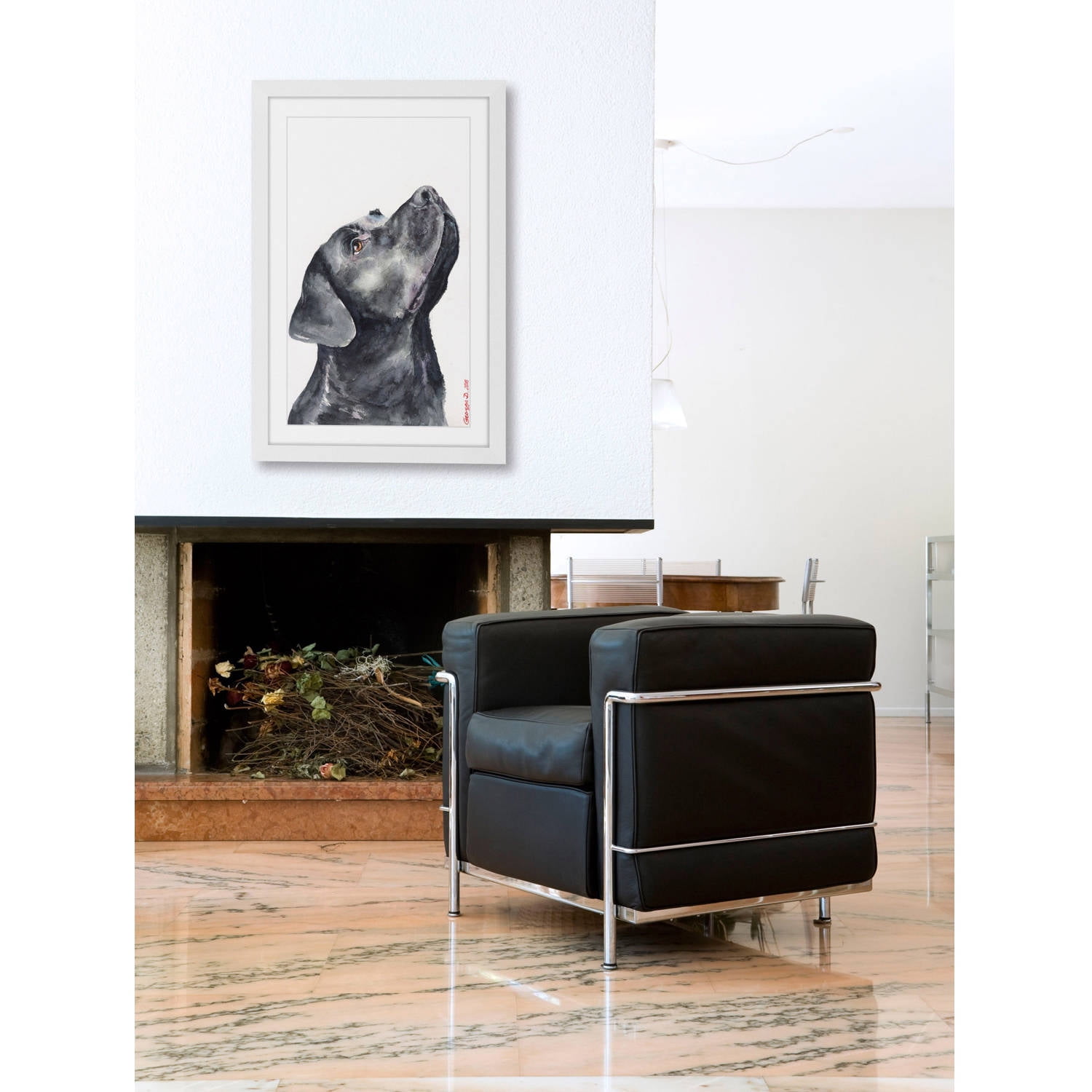 "Black Labrador" Framed Painting Print