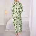 thumbnail image 6 of Goofa Green Avocado Printed Women’s 2 Piece Pajama Set Super,Pajamas Women's Long Sleeve Sleepwear Soft Button Down Loungewear Pjs Lounge Set Nightwear-, 6 of 9