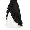 thumbnail image 1 of Kcodviy Women Retro Medieval Elastic Rhinestone Skirt Lace High Waist Boho Skirt with Shorts Maxi Skirt Casual Drawstring Wrap Around Bed Skirt A Line Long Skirt, 1 of 4