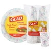 Glad Disposable Dining Supplies | Includes Paper Cups And Paper Plates In Blue Flower Design | All Purpose Disposable Paper Plates And Paper Cups For Everyday Use From Glad