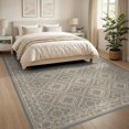 thumbnail image 3 of ODIKA Vintage Faded Farmhouse Boho Interlocking Vine Under Large Dining for King Size Bedroom, Master Suite, Bed, Foldable Easy Care, 3 of 7