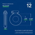 thumbnail image 2 of Stainless Steel Worm Drive Hose Clamps 1/2" - 1-1/4" Adjustable SAE 12, 10 PCS, 2 of 8