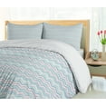 thumbnail image 5 of Ambesonne Mexican Print Duvet Cover Set, Vertical Zigzag Art, Queen, Rose Sea Blue, 5 of 6