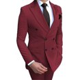 thumbnail image 5 of MensDouble-breastedBlazerSuit2PiecesSlimFitWeddingGroomTuxedosPeakLapelFormalPromSuits, 5 of 5
