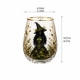 thumbnail image 3 of Halloween Glass Cups, Witch Glass Cup with Green Nature Witch Decorative Print, Autumn Fall Beverage Cup for Seasonal Use, Halloween Party Cup for Holiday Gatherings, Lead-Free, 3 of 6