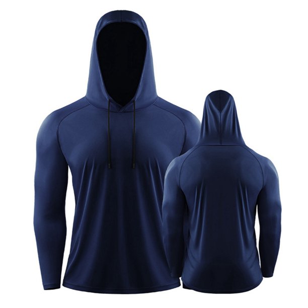 Sunloudy - Tops de manga larga con capucha para hombre con protección UV con cordón ajustable, ropa ajustada de primavera Sunloudy moda