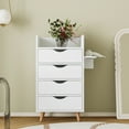 thumbnail image 3 of Dasun 4 -Layer Salon Storage Cabinet,Beauty Barber Salon Styling Station Organizer Equipment,Hair Stylist Station Set with 2 Hair Dryer Holders,4 Drawers and Raised Table Legs, White, 3 of 5