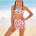 thumbnail image 2 of Ymyiu Swimsuits for Teen Girls 3 Piece Girls Ruffles Swimsuits Bikini Bathing Suit with Mesh Cover Ups Skirt Size 8-9 Years (Red,8-9 Years), 2 of 9