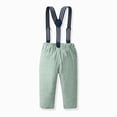 thumbnail image 5 of Kaprioy Baby Boy Winter Clothes Lapel Long Sleeve Button Down Shirt With Bow Tie Adjustable Strap Trousers 2Pcs Formal Outfit Set 3 6 12 18 Months 2T 3T 4T 5T 6T 7T 8T 9T Wedding Dress Clothes, 5 of 9