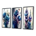 thumbnail image 3 of Designart "Lively Blue Flower Bouquet I" Floral & Botanical Framed Wall Art Set Of 3 - Blue Bouquet Frame Gallery Set For Office Decor, 3 of 6