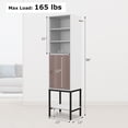 thumbnail image 3 of Costway 57" Bathroom Tall Cabinet with 1 Door and 4 Shelves Freestanding Floor Cabinet White, 3 of 10