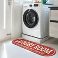thumbnail image 2 of Ottomanson Non-Slip Rubberback Text 2x5 Laundry Room Runner Rug, 20" x 59" Oval, Red, 2 of 7