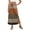 Brown, variant on High Waisted Striped Maxi Skirt, Casual Flowy Side Slit Long Skirt with Pockets, Elastic Waist Drawstring Summer Beach Bottoms