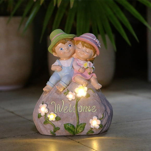 Yhmxh Valentine Ornaments Valentines Day Gifts for Her Outdoor Garden Couple Solar Light Ornament For Boys And Girls Couple solar light