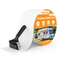 thumbnail image 1 of Cinta adhesiva Hanotic para techo de autocaravana, 10 cm x 15 m, con rodillo, resistente a los rayos UV, color blanco, 1 of 8