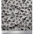 thumbnail image 1 of Soimoi Polyester Crepe Fabric Stripe,Bat & Skull Halloween Fabric Prints by Yard 52 Inch Wide, 1 of 1