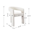 thumbnail image 6 of Guyou Modern Faux Leather Upholstered Dining Chair, Cute Barrel Side Armchair Kitchen Chair with Armrests and Back for Living Room Dining Room Bedroom, White, 6 of 9