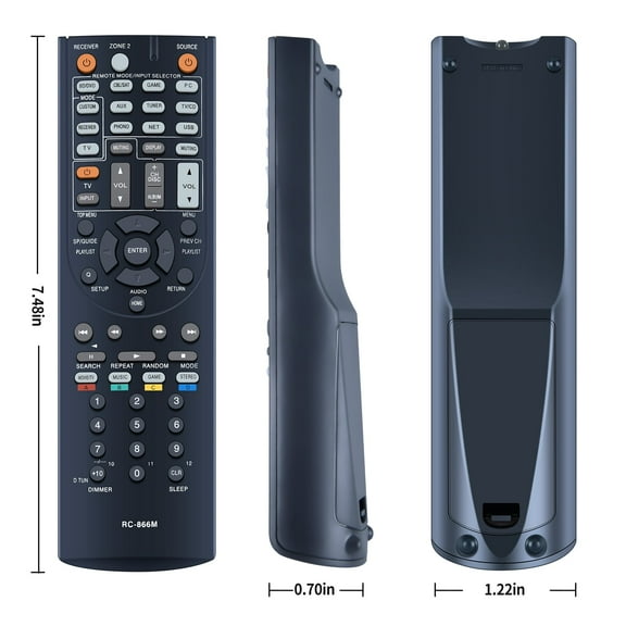 New RC-866M Replacement Remote Control fit For Onkyo AV Receiver TX-NR626 HT-RC560 TXNR626 RC-868M HT-S5300 HT-S6300 HT-S7300 TXNR315 HT-R391 TX-NR315 TX-NR525 TXNR525 TX-NR737
