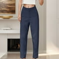 thumbnail image 2 of YFELWZ Womens Plus Size Casual Formal High Waisted Pants Slim Slacks Navy S, 2 of 4