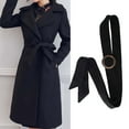 thumbnail image 1 of Abrigo de lana para mujer, cinturón de cintura, cinturón de repuesto, versátil, moderno, con hebilla, gabardina, cinturón, cinturón para chaqueta, Negro Fernando Cinturón ancho, 1 of 8