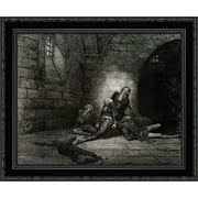 The Inferno, Canto 33, lines 67'68: Hast no help For me, my father! 23x20 Black Ornate Wood Framed Canvas Art by Dore, Gustave