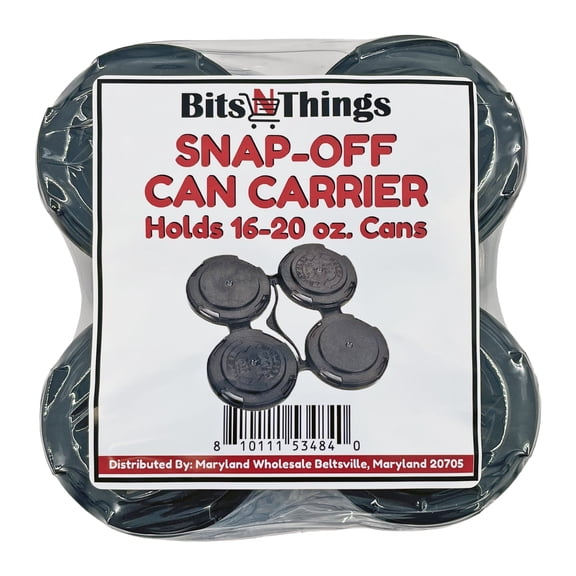 Bits N Things Snap Off Reusable Beer Can Holder/Carrier Pack | 100% Recycled Plastic | 12 oz. or 16 oz. Can | USA Made | Brewery Homebrewing Beverage Canner - Pack of 20 (Four Can)