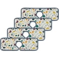 thumbnail image 3 of SKYSONIC Faucet Absorbent Mat 4 Pcs Multicolored Rocks On White Kitchen Faucet Splash Catcher Washable Counter Drying Pads Behind Faucet for Kitchen Bathroom, 3 of 7