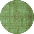 thumbnail image 1 of Ahgly Company Indoor Round Abstract Turquoise Blue Modern Area Rugs, 8' Round, 1 of 4