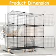 thumbnail image 2 of Tohu 3-Tier Cat Cage Indoor Enclosure DIY Cat Playpen Catio Detachable Metal Wire Kennels 43Lx19Wx43H Crate Large Exercise Place Ideal for 1-2 Cats, Black, 2 of 8