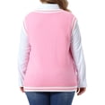 thumbnail image 3 of Agnes Orinda Women's Plus Size Sweater Vest Cable Knit V Neck Sleeveless Preppy Style Casual Pullover Tank 4X Pink, 3 of 6