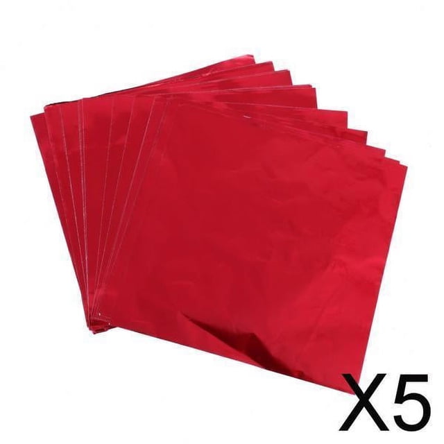 4x100 Uds. Paquete de dulces de chocolate envoltorios de papel de aluminio rojo 8x8cm 5 piezas
