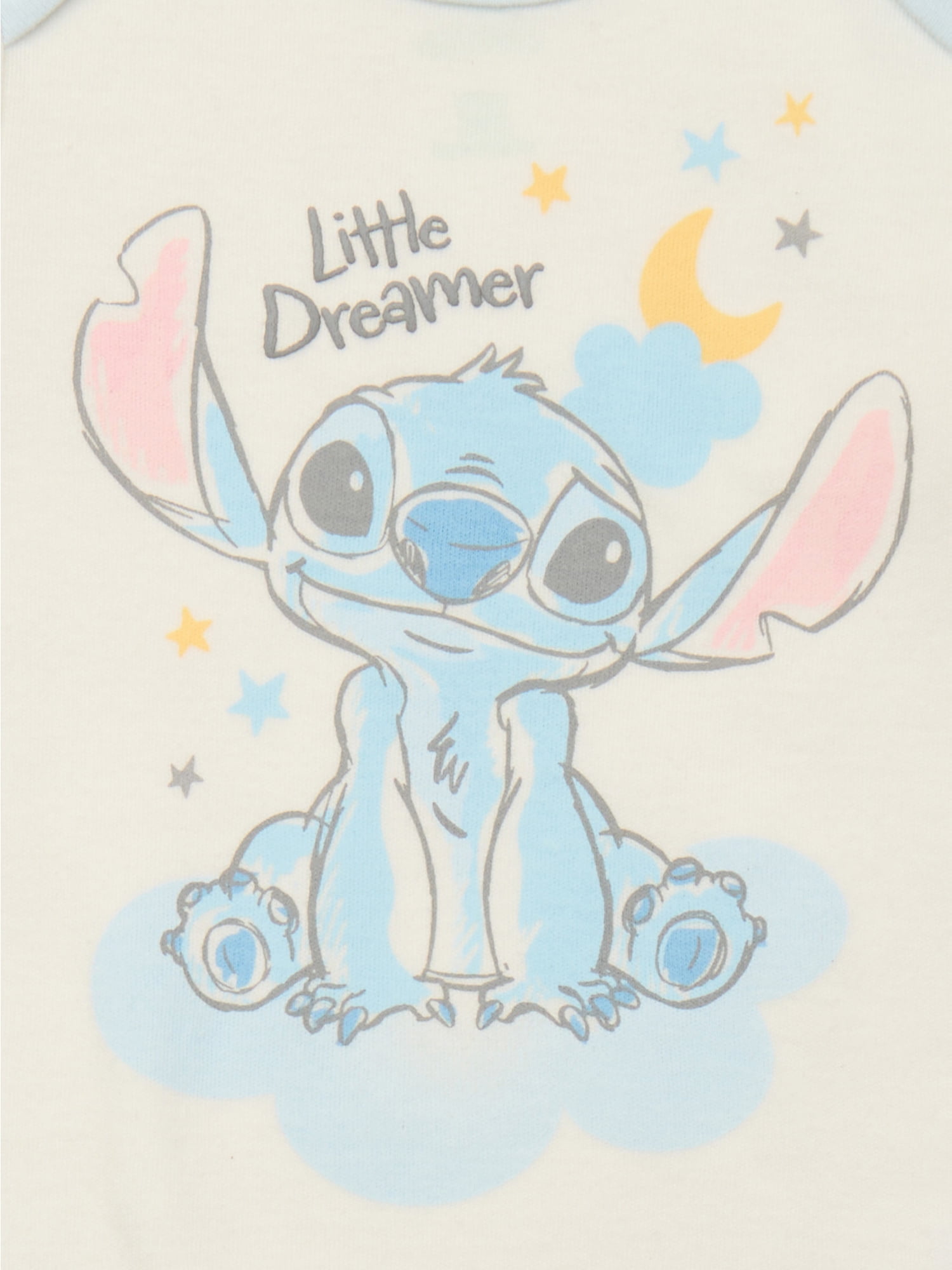 Disney Baby Wishes + Dreams Lilo & Stitch Baby Boys or Girls Bodysuit, 3-Pack, Sizes Newborn-18 Months