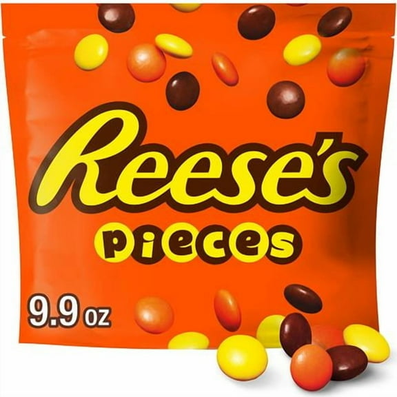 Reeses Pieces Peanut Butter In A Crunchy Shell, Candy Bags, 9.9 Oz (8 Count) Packaging May Vary - Pack of 2