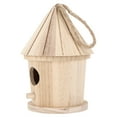 thumbnail image 5 of Birdhouse Nesting Box Wooden Bird House DIY Natural Wooden Round Shaped Hanging Bird For Outdoor Garden, 5 of 8