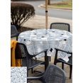 thumbnail image 4 of Outdoor Tablecloth with Umbrella Hole and Zipper, Blue Christmas Square Table Cloth 54x54 Inch Waterproof Tablecloth, Xmas Snowflake Snowman Picnic Table Cover for Patio Camping, 4 of 7