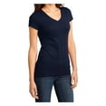 thumbnail image 4 of Yellow Rooster Women's Juniors Very Important V-Neck Cotton Tee New Navy XL, 4 of 6