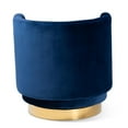 thumbnail image 5 of Bowery Hill 18.11" Contemporary Velvet Swivel Accent Chair in Blue/Gold, 5 of 8