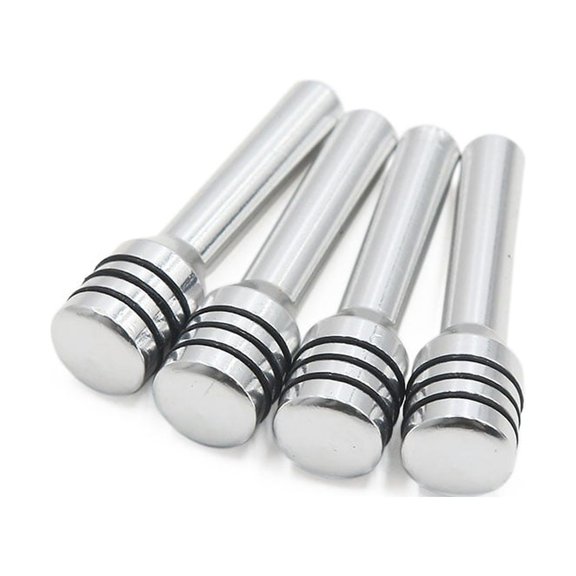 Unique Bargains 4Pcs Silver Tone Metal Front Rear Door Lock Knob Cover for Car Interior