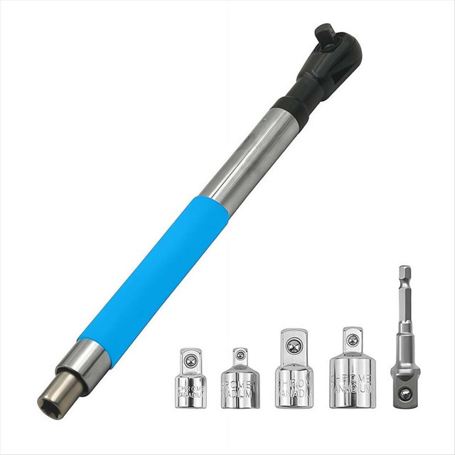 Llave de con Extensión Descentrada, Llave de Trinquete Eléctrica Multifuncional, Extensor de Llave de Cadena para Dados de 1/2 Pulgada.