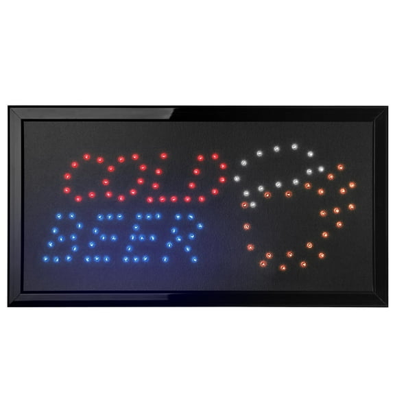 American Art Decor Officially Licensed Cold Beer Framed Flashing LED Marquee Wall Decorative Sign (19"x10")