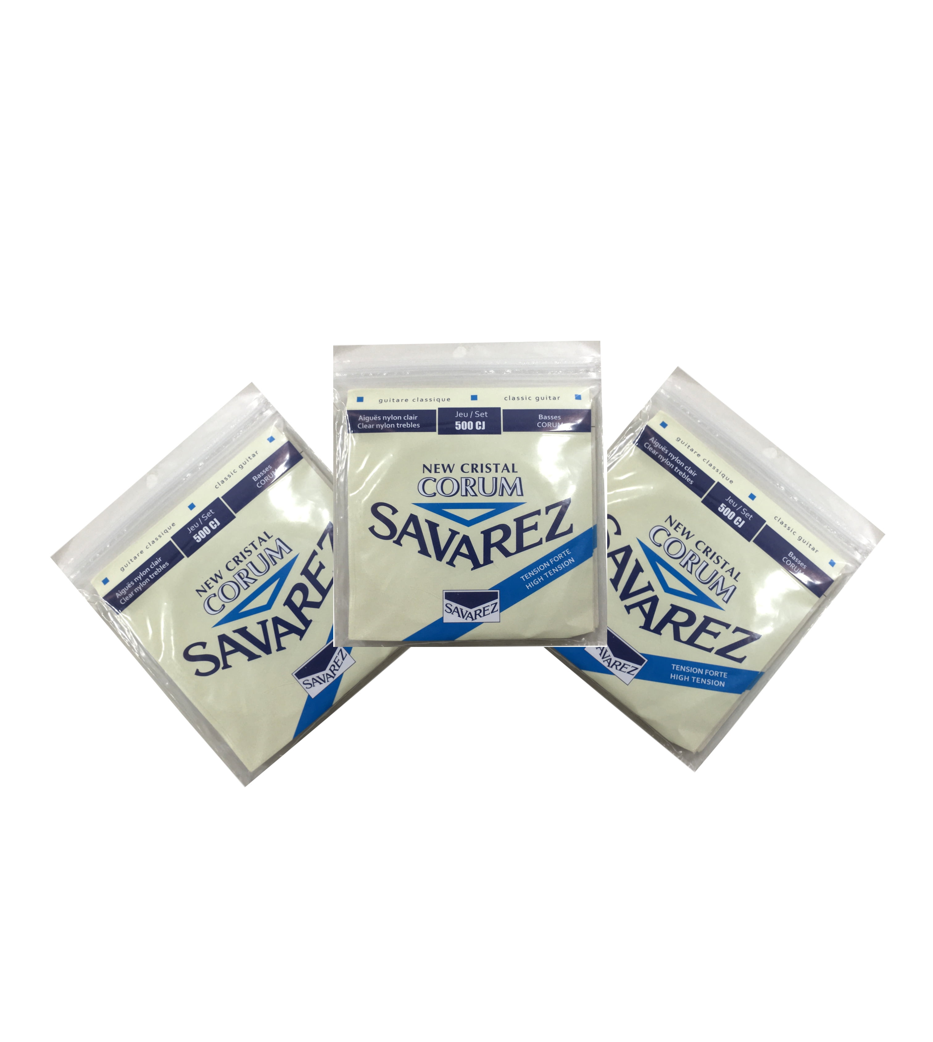 Savarez Guitar Strings 3 Pack Nylon Cristal Corum High Tension