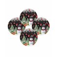thumbnail image 7 of 13 Inch Round Placemats Set of 4, Black Christmas Snowman Non Slip Heat Insulation PP Table Mats, Xmas Balls Stocking Tree Gifts Washable Place Mats for Kitchen Dining Party Table Decor, 7 of 7