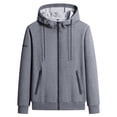 thumbnail image 2 of Men Jacket With Hoodie And Zipper Plus Size Mens Jackets Man Fashion Casual Comfy Solid Loose Hooded Pocket Sweatshirts Pullover Blouse, L-5XL, 2 of 3