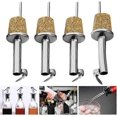 thumbnail image 3 of 4 Pcs Stainless Steel Cork Olive Oil Pourers Oil Bottle Spouts Vinegar Dispenser with Hinged Flip Top Cap for Wine, Syrup, Liquor, 3 of 5