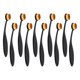 thumbnail image 1 of Pinceles de mezcla Uxcell para manualidades, 5# Pinceles de mezcla de tinta de plástico, Negro (Cabello Marrón), Paquete de 10, 1 of 7