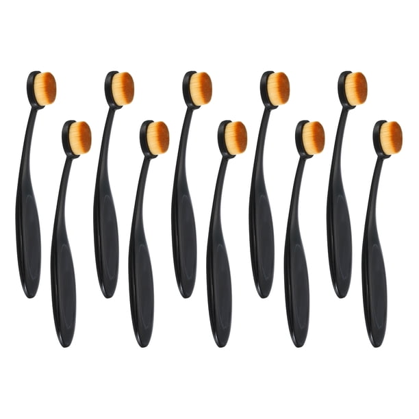 Pinceles de mezcla Uxcell para manualidades, 5# Pinceles de mezcla de tinta de plástico, Negro (Cabello Marrón), Paquete de 10